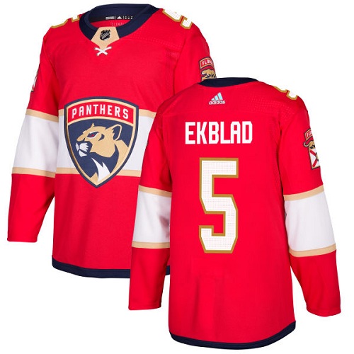 Adidas Men Florida Panthers #5 Aaron Ekblad Red Home Authentic Stitched NHL Jersey